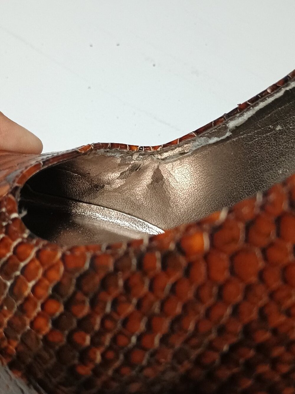Gianni Bini Brown Snakeskin Embossed Leather Platform Pumps Women’s 7.5M - Picture 7 of 12